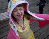 Child Hooded Towel-Pink-Whales-30 x 54-Savvy Baby Goodies-Beach-Swimming-Bath Terry Kids Hooded Cover Up Wraps-Gifts-Boy
