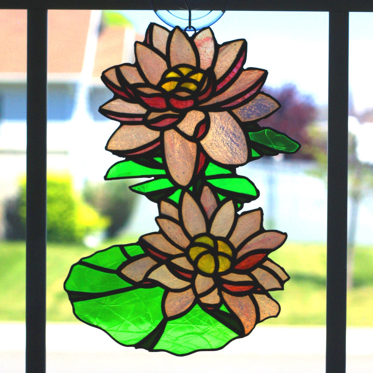 Water Lily, Stained Glass Sun Catcher