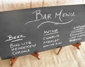 ONE LARGE Frameless Rustic Chalkboard with EASELS for Wedding Signs Photo Props - Item 1109