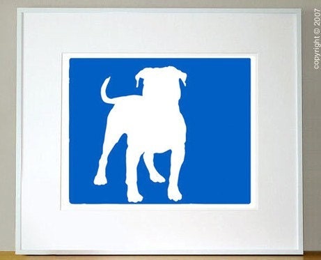 Mod American Bulldog Print Pit Bull - 11x14"