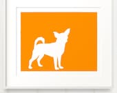 Mod Chihuahua Fine Art Dog Print Silhouette - 8x10