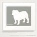 Mod English Bulldog Dog Personalized Silhouette Art Print with Custom Name - 8x10