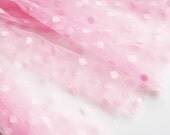 Neon pink spot tulle fabric - 44" wide - sold per metre