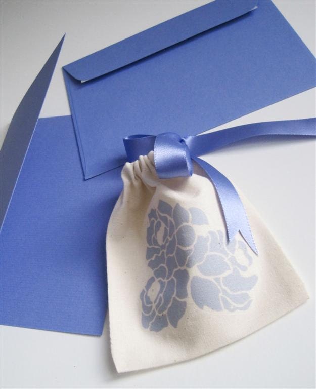 Iris Blue Card & Gift pouch set - 1pouch/1 envelope/1 card