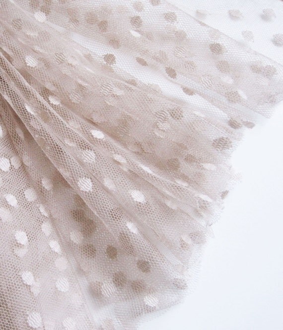 Mink spot tulle fabric 44 wide sold per metre by nuvonova