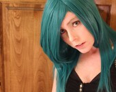 WIGOUT SALE // Envy Green Wig // Long Layered // Straight or Curl Heat Styleable