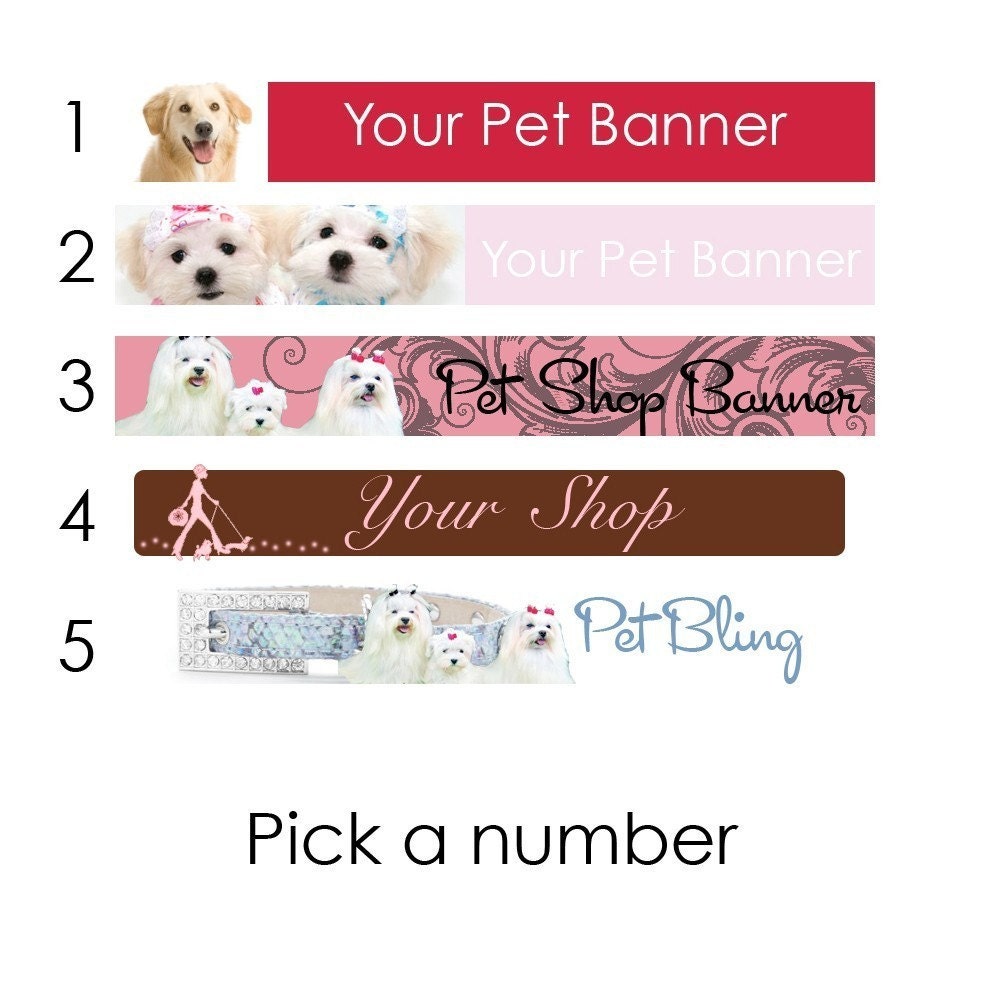 Etsy Pet Shop Banner Dog Set of 3 by TiffanyDeMichele on Etsy