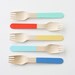 Color Block Wooden Forks - set of 24