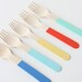 Color Block Wooden Forks - set of 24