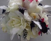 J'ADORE Wedding Bouquet  With Feather Accents