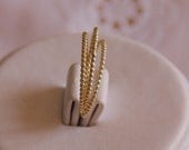 2 x 14 solid yellow gold (avail in rose / pink gold too) dotted/beaded wedding / engagement bands / rings