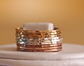 Set of 3 MIXED METALS, slim gold filled and sterling silver stackable rings/ rose gold stacking rings
