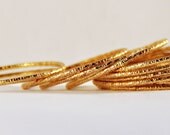 Catch the light: Unique set of 11 yellow gold filled skinny textured stacking rings- skinny gold stackable rings- simple gold stacking ring