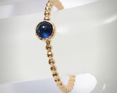 Blue Sapphire Engagement Ring, 14k Gold Filled September Birthstone Ring, Gemstone Ring, Bezel Ring, Stackable Ring - size 4, 5, 6 ,7 ,8, 9