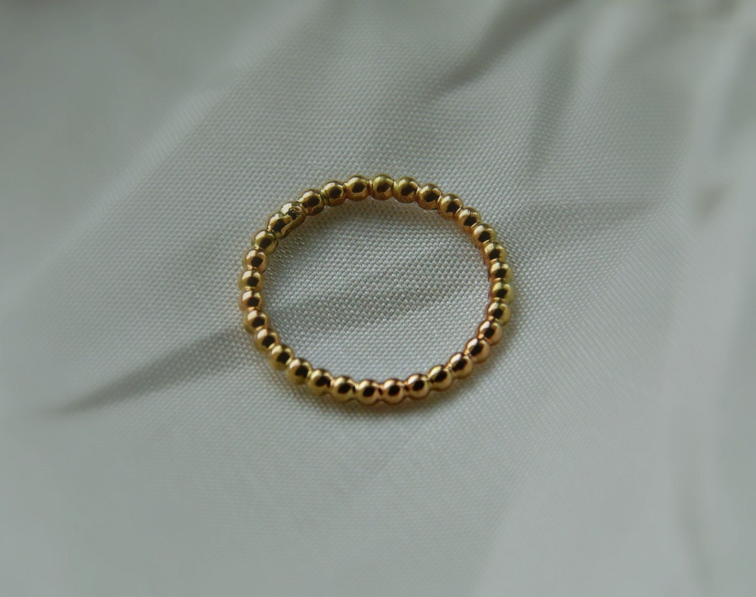 Simple Unique Bold 2mm 14k solid rose gold dotted / beaded custom made wedding  ring, wedding band, stacking wedding ring, wedding bands