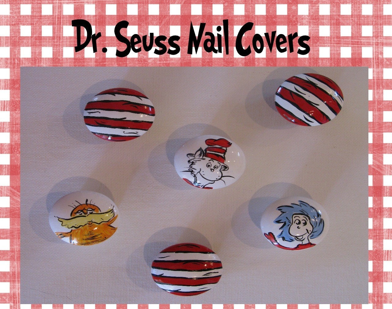 Dr. Seuss Cat in the Hat Nail Covers Nursery Wall Art
