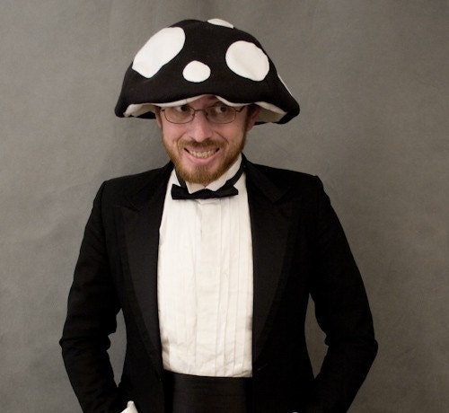 Mushroom Cap Floppy Hat Formal Black