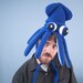 The Guild Squidhat - Small Fleece Squid Hat - Blue with Bulgy Eyes