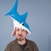 Fleece Shark Hat - Turquoise