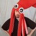 Giant Squid Fleece Hat - Red