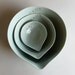 gourd bowls in ocean blue, set of three, with calligraphy numbers 1-3