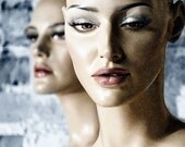 Fine Art Mannequin Photograph Female Faces Natural Blue - Heading for a Heartbreak