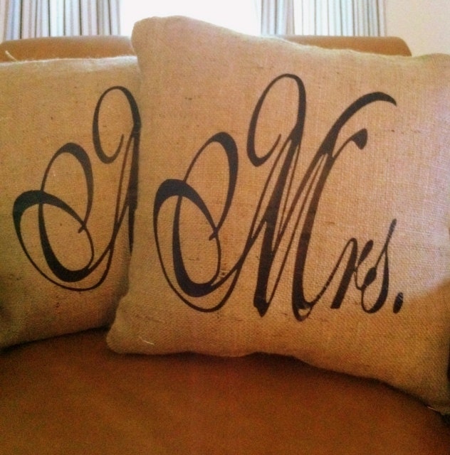 Mrs Burlap 18x18 Decorative Pillow Cover, Throw Pillow ,Toss Pillow, Accent Pillow