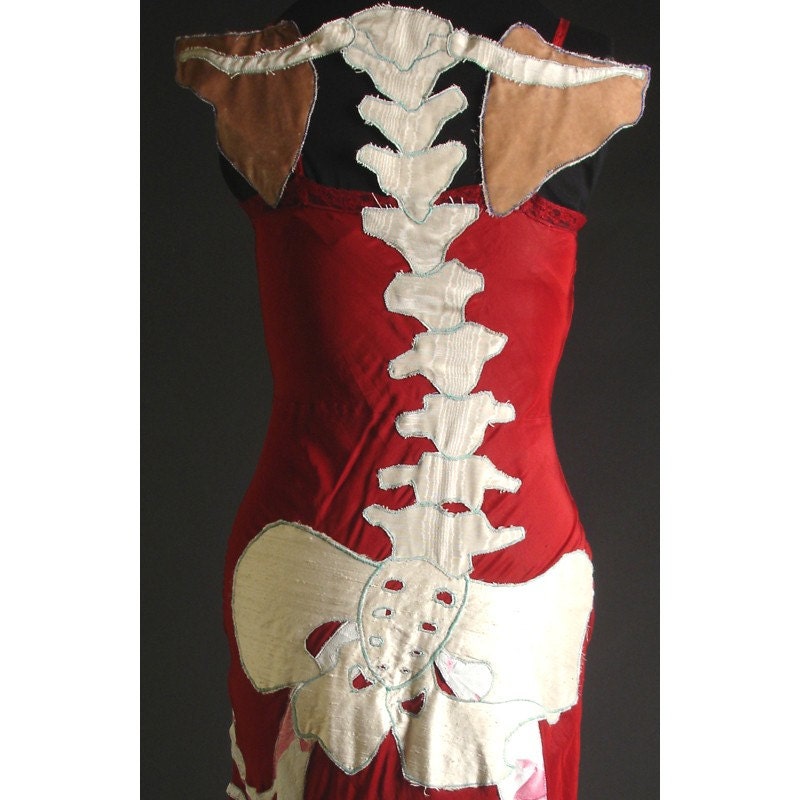 Scapular Art Dress Recycled Vintage Slip