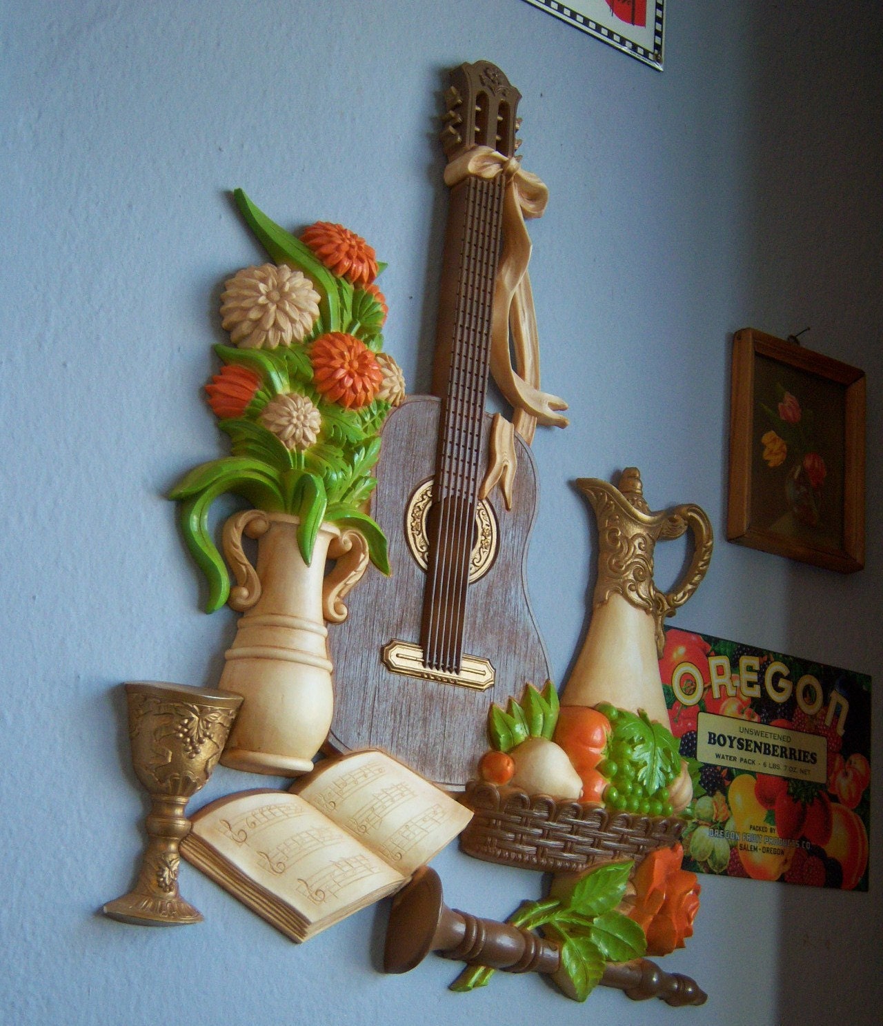1976 Syroco Wall Hanging Retro Still Life Theme
