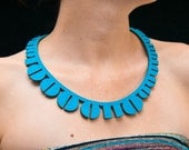 Binary II Necklace // Turquoise // Laser cut felt