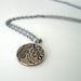 Tiny etched brass medallion necklace with a paisley pattern - ready to ship
