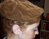 Vintage brown velvet newsboy hat