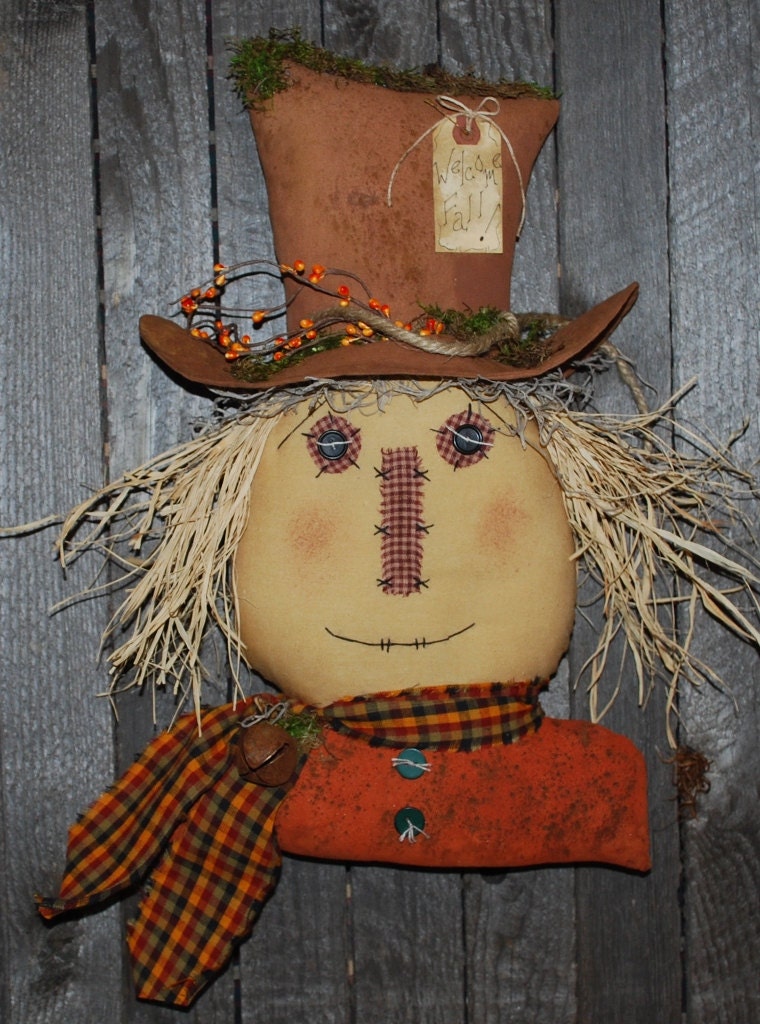 EPATTERN -- Primitive Scarecrow Door Greeter Wall Hanging