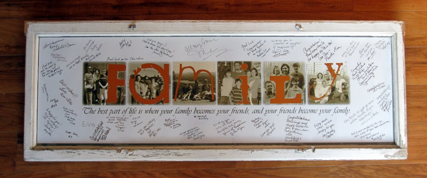 Guest Signature Poster- Personalized Photo Letter GICLEE Print- made to order- FAMILY LOVE, last name- price per letter