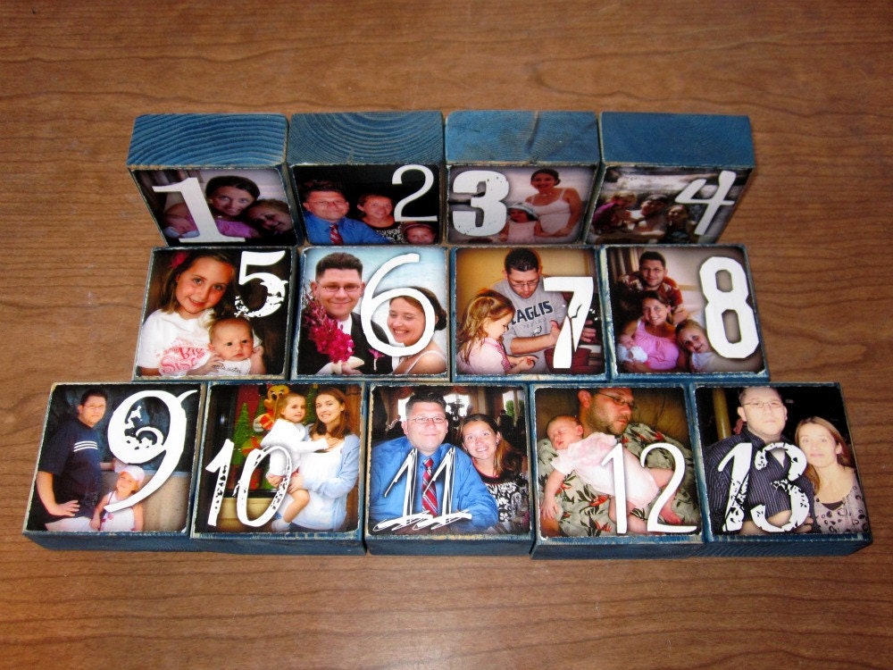 Personalized Photo Blocks- TABLE NUMBERS for your wedding- per block price