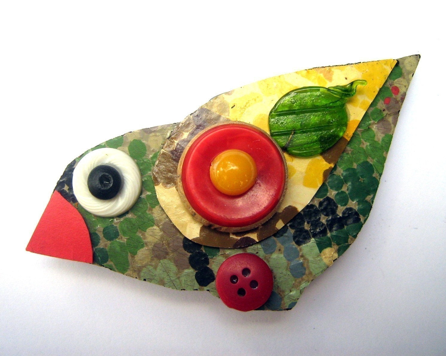 Suzie Sparrow Lino Brooch
