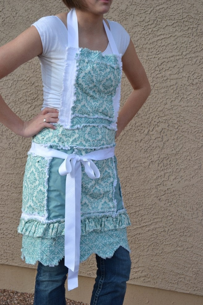 Rag Apron PATTERN, Rag, Quilt, Womens Full Size, Ruffle, Instant Download, PDF