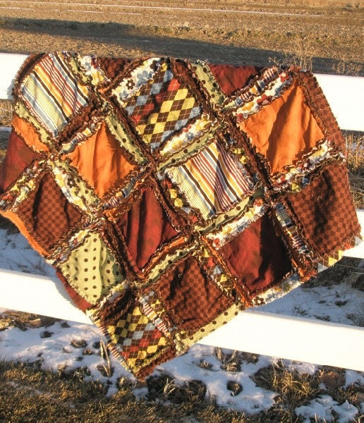 PATTERN, Rag Quilt, Twin Size Blanket Bedding, Sewing Instructions, Instant Download