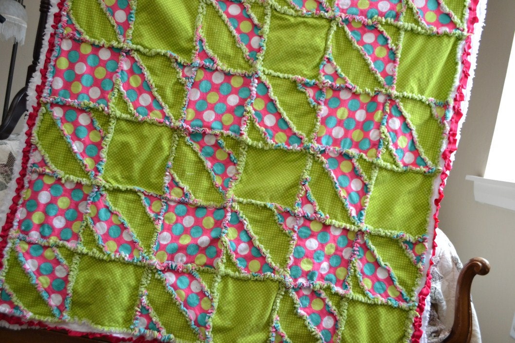 Houndstooth PATTERN Rag Quilt, Toddler Bedding, Baby Blanket, SEWING Instructions, Instant Download PDF