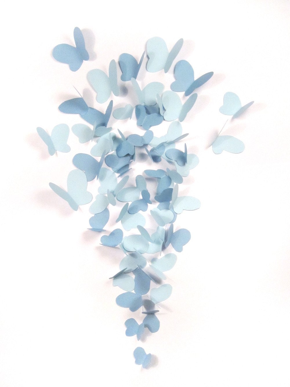 100 Small Paper Butterfly Cut Outs - Blue Cardstock