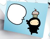 PDF 2.5x2 Ninja Birthday Card Tags - 8 designs
