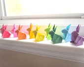10 Origami Bunny Rabbits - Rainbow Colors