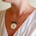 Flower Necklace - White shell flower, turqouise glass and gold filled chain