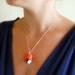Modern Floral Necklace - Orange coral, purple kiwi agate, white glass flower and sterling silver