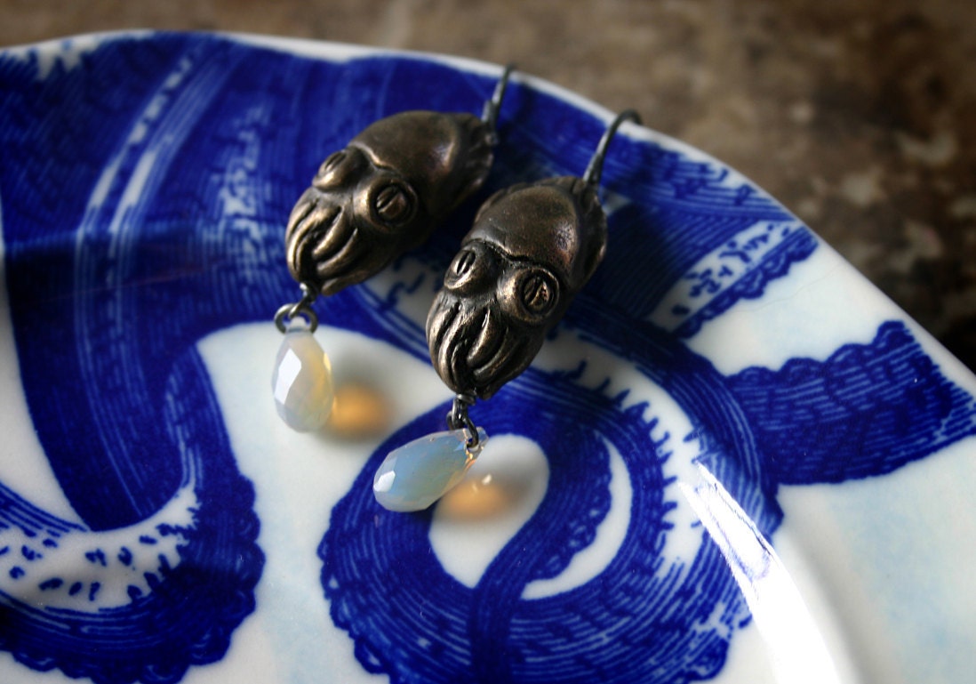 Dark Cuttlefish earrings