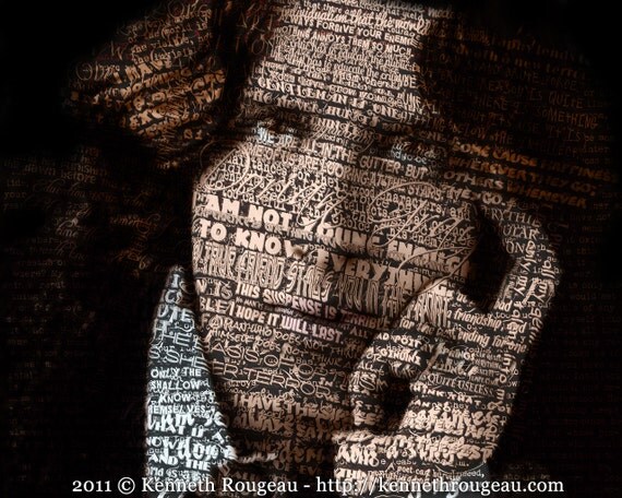 A Portrait Of Oscar Wilde - 11x14 Surreal Tyopgraphical Fine Art Print