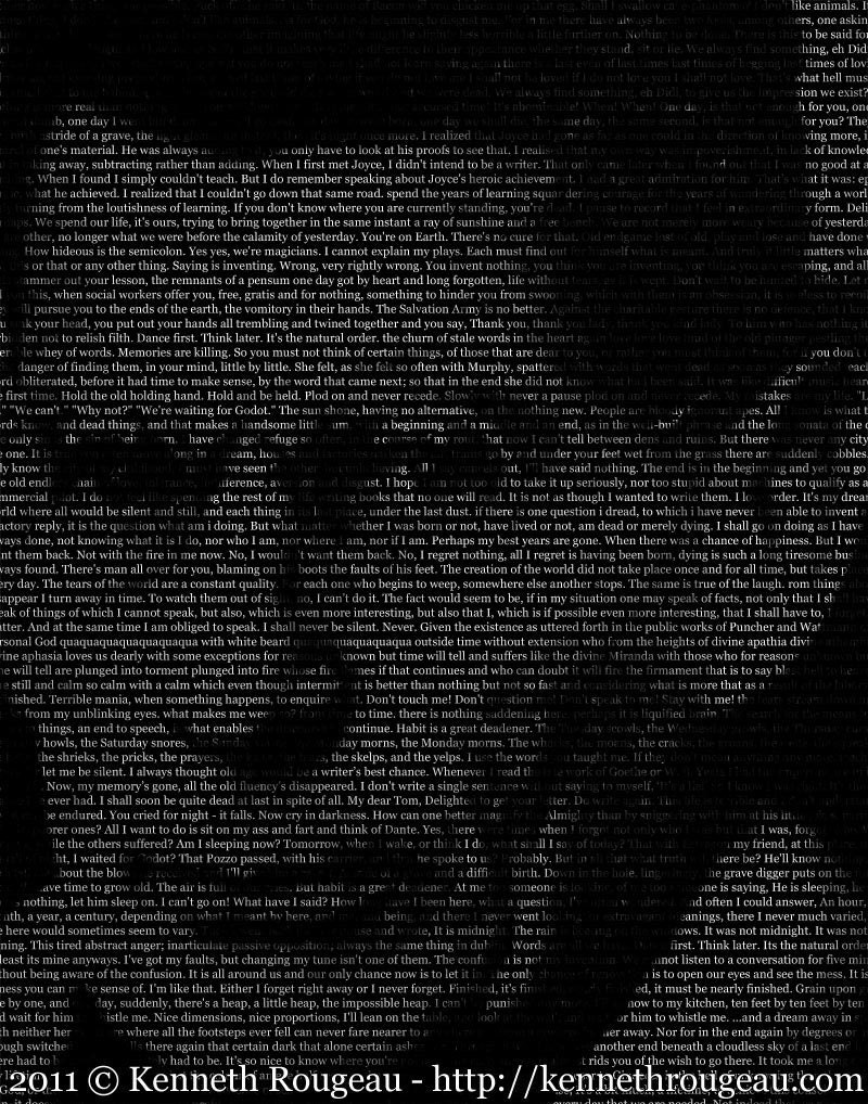 Samuel Beckett - 11x14 Typographical Portrait Fine Art Print