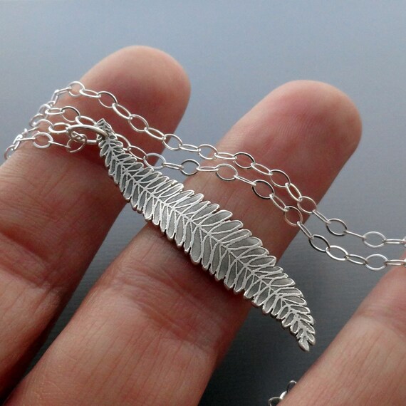Fern Frond Necklace - Etched Silver Pendant