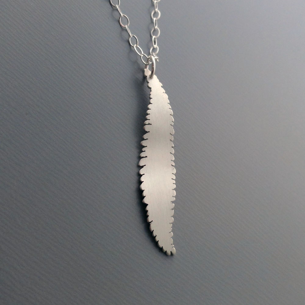 Fern Frond Necklace - Etched Silver Pendant