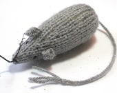 Knit Catnip Mouse Cat Toy in Heather Gray